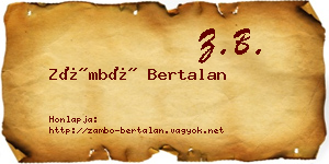 Zámbó Bertalan névjegykártya