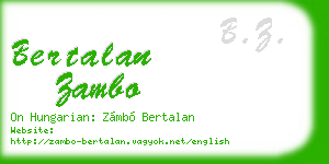bertalan zambo business card