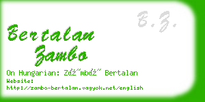 bertalan zambo business card